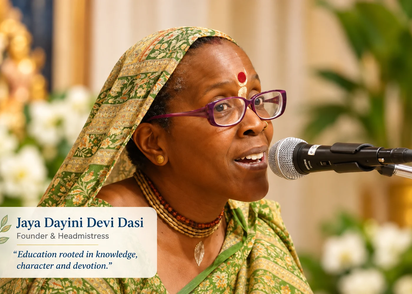 Jaya Dayini Devi Dasi, founder and headmistress of KBCDS